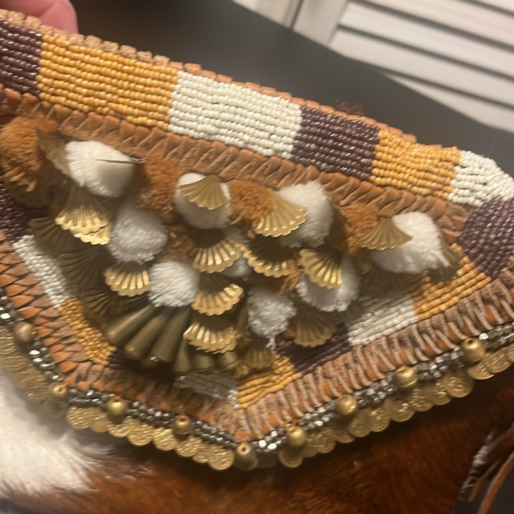 ibBan Anthropologie Hair on Hide Embellished Crossbody - Picture 6 of 10